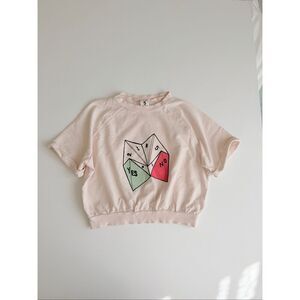 Stem Girl’s Rolled sleeve Light pink Crop top size 5
